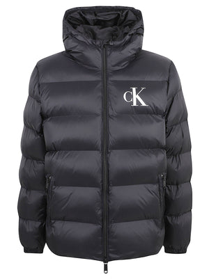 GIACCA UOMO IMBOTTITA CON CAPPUCCIO - CALVIN KLEIN JEANS<BR/> LV04RG513G UB1 Black CALVIN KLEIN 