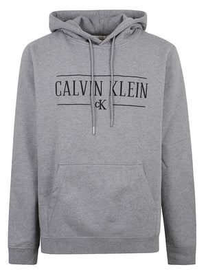 FELPA UOMO CON CAPPUCCIO LS 350FLEECE EU VARSITY - CALVIN KLEIN JEANS LV04RH238G P7E MED GREY HTR CALVIN KLEIN 