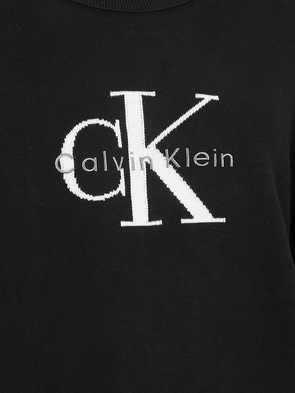 MAGLIONE UOMO GIROCOLLO CLASSIC COTTON LOGO - CALVIN KLEIN JEANS<BR/> LV04RH320G UB1 Black CALVIN KLEIN 