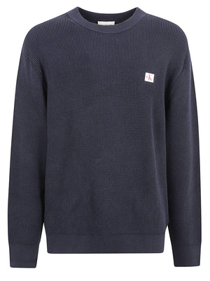 MAGLIONE UOMO GIROCOLLO NIDO D'APE - CALVIN KLEIN JEANS<BR/> LV04RH326G CEF Dark Sapphire CALVIN KLEIN 