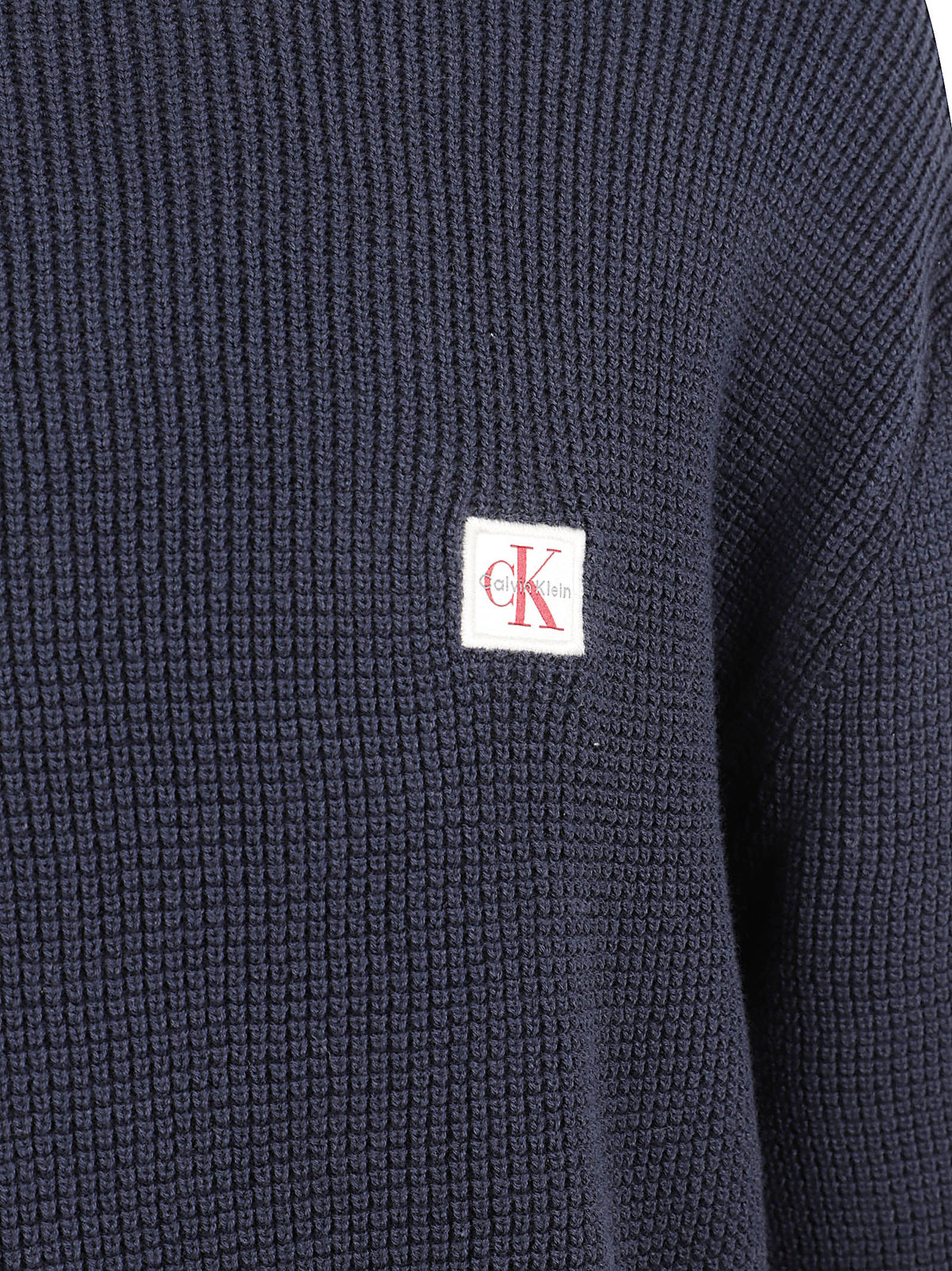 MAGLIONE UOMO GIROCOLLO NIDO D'APE - CALVIN KLEIN JEANS<BR/> LV04RH326G CEF Dark Sapphire CALVIN KLEIN 