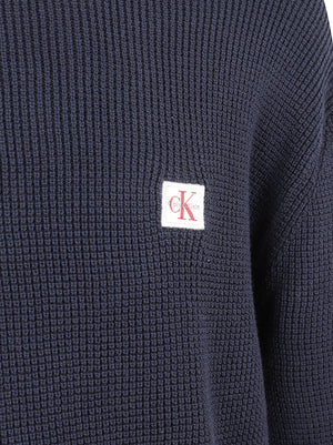 MAGLIONE UOMO GIROCOLLO NIDO D'APE - CALVIN KLEIN JEANS<BR/> LV04RH326G CEF Dark Sapphire CALVIN KLEIN 