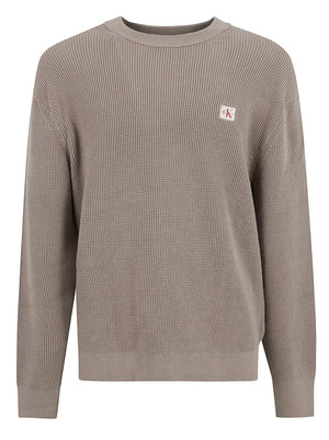 MAGLIONE UOMO GIROCOLLO NIDO D'APE - CALVIN KLEIN JEANS LV04RH326G HMT ROASTED CASHEW CALVIN KLEIN 