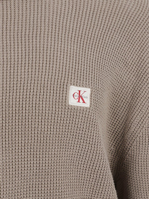 MAGLIONE UOMO GIROCOLLO NIDO D'APE - CALVIN KLEIN JEANS LV04RH326G HMT ROASTED CASHEW CALVIN KLEIN 