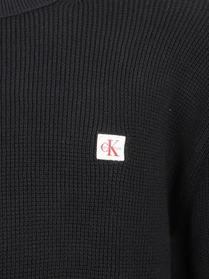 MAGLIONE UOMO GIROCOLLO NIDO D'APE - CALVIN KLEIN JEANS<BR/> LV04RH326G UB1 Black CALVIN KLEIN 