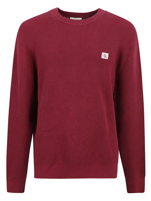 MAGLIONE UOMO GIROCOLLO NIDO D'APE - CALVIN KLEIN JEANS LV04RH326G VG5 RHODODENDRON CALVIN KLEIN 