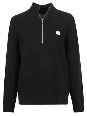 MAGLIONE UOMO ZIP NIDO D'APE - CALVIN KLEIN JEANS LV04RH327G UB1 Black CALVIN KLEIN 