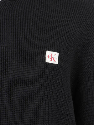 MAGLIONE UOMO ZIP NIDO D'APE - CALVIN KLEIN JEANS LV04RH327G UB1 Black CALVIN KLEIN 