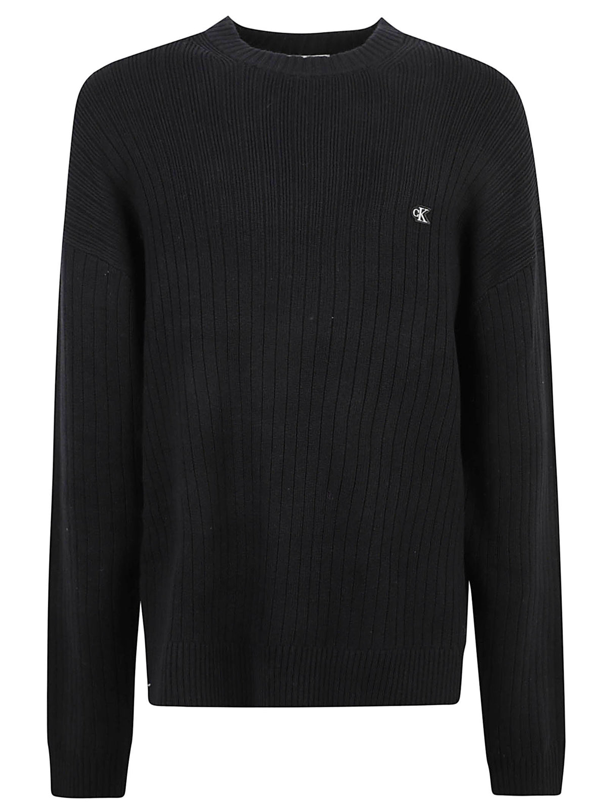 MAGLIONE UOMO GIROCOLLO VERTICAL RIB COTTON CREWNECK - CALVIN KLEIN JEANS LV04RH328G UB1 Black CALVIN KLEIN 