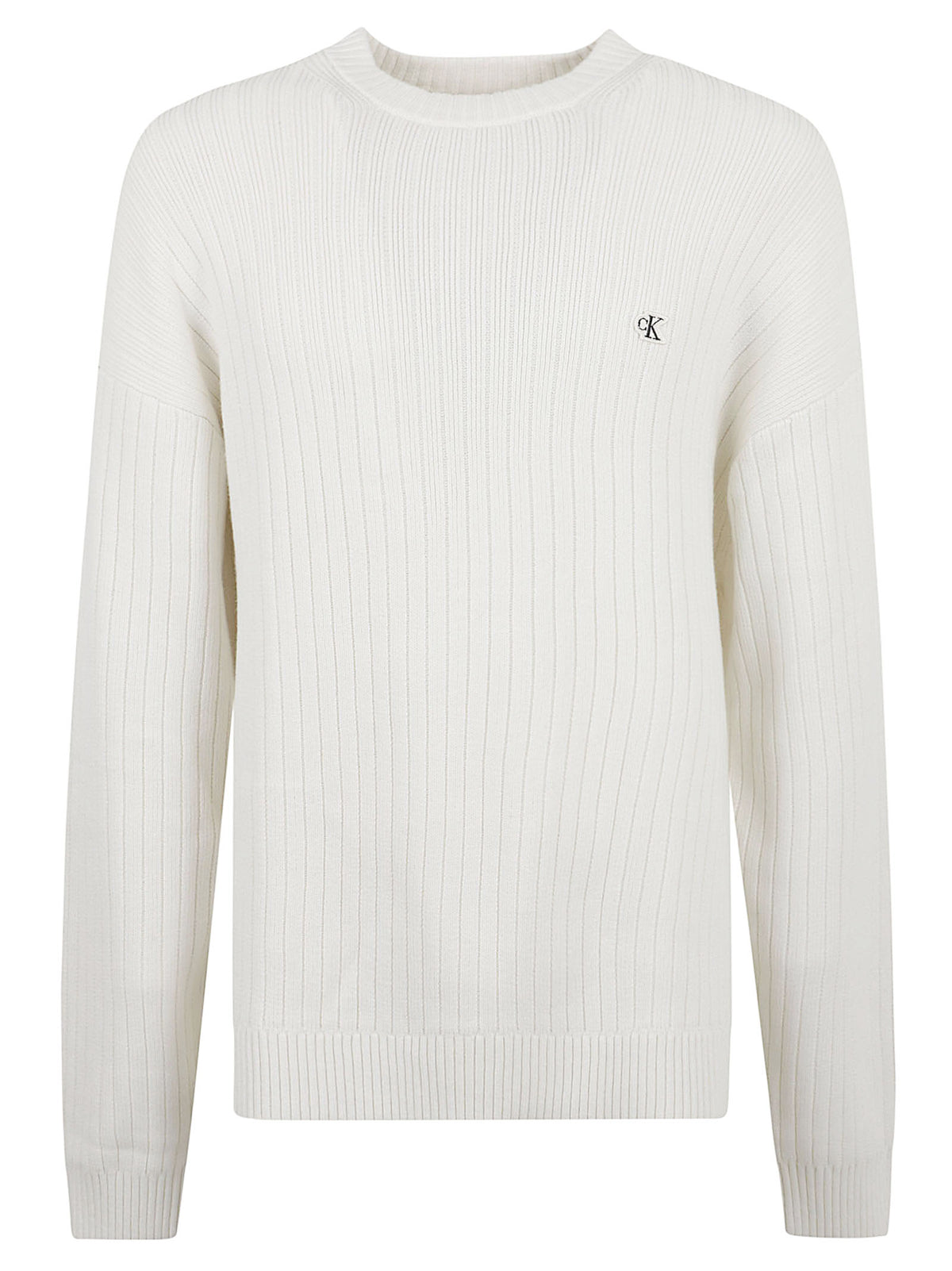 MAGLIONE UOMO GIROCOLLO VERTICAL RIB COTTON CREWNECK - CALVIN KLEIN JEANS LV04RH328G YAS Tofu CALVIN KLEIN 
