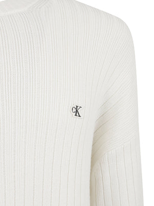 MAGLIONE UOMO GIROCOLLO VERTICAL RIB COTTON CREWNECK - CALVIN KLEIN JEANS LV04RH328G YAS Tofu CALVIN KLEIN 