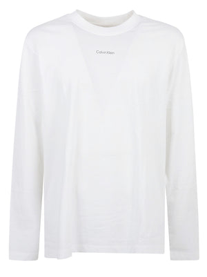 MAGLIA UOMO GIROCOLLO LS EASY 20S RETRO - CALVIN KLEIN JEANS<BR/> LV04RH851G YAF BRIGHT WHITE CALVIN KLEIN 