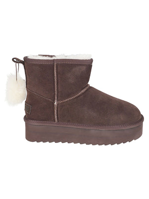 STIVALETTO DONNA CON PELO MID - COLORS OF CALIFORNIA<BR/> HC.SHEARPLA1 CHOC  COLORS OF CALIFORNIA 