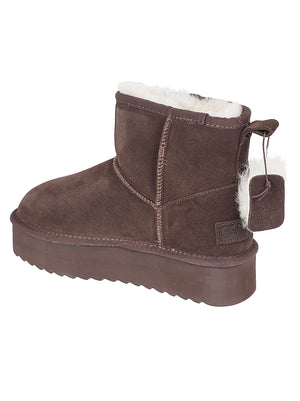 STIVALETTO DONNA CON PELO MID - COLORS OF CALIFORNIA<BR/> HC.SHEARPLA1 CHOC  COLORS OF CALIFORNIA 