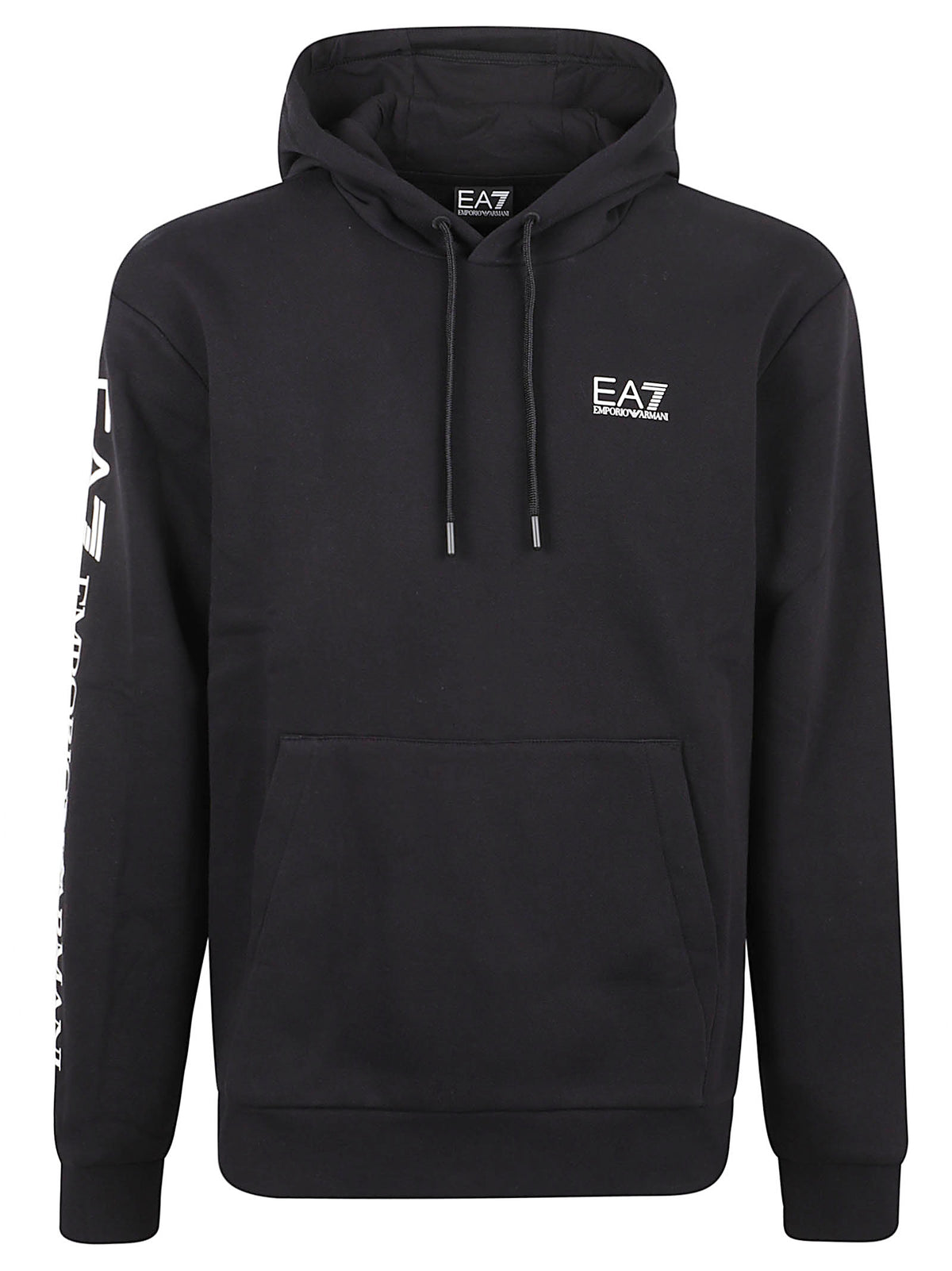 FELPA UOMO CON CAPPUCCIO - EA7 7M000570 AF10377MC001 BLACK-WHITE EA7 