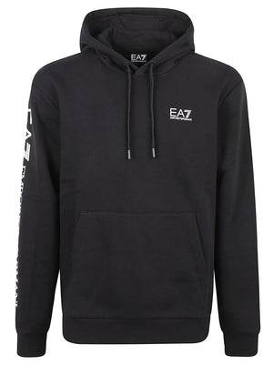FELPA UOMO CON CAPPUCCIO - EA7 7M000570 AF10377MC001 BLACK-WHITE EA7 