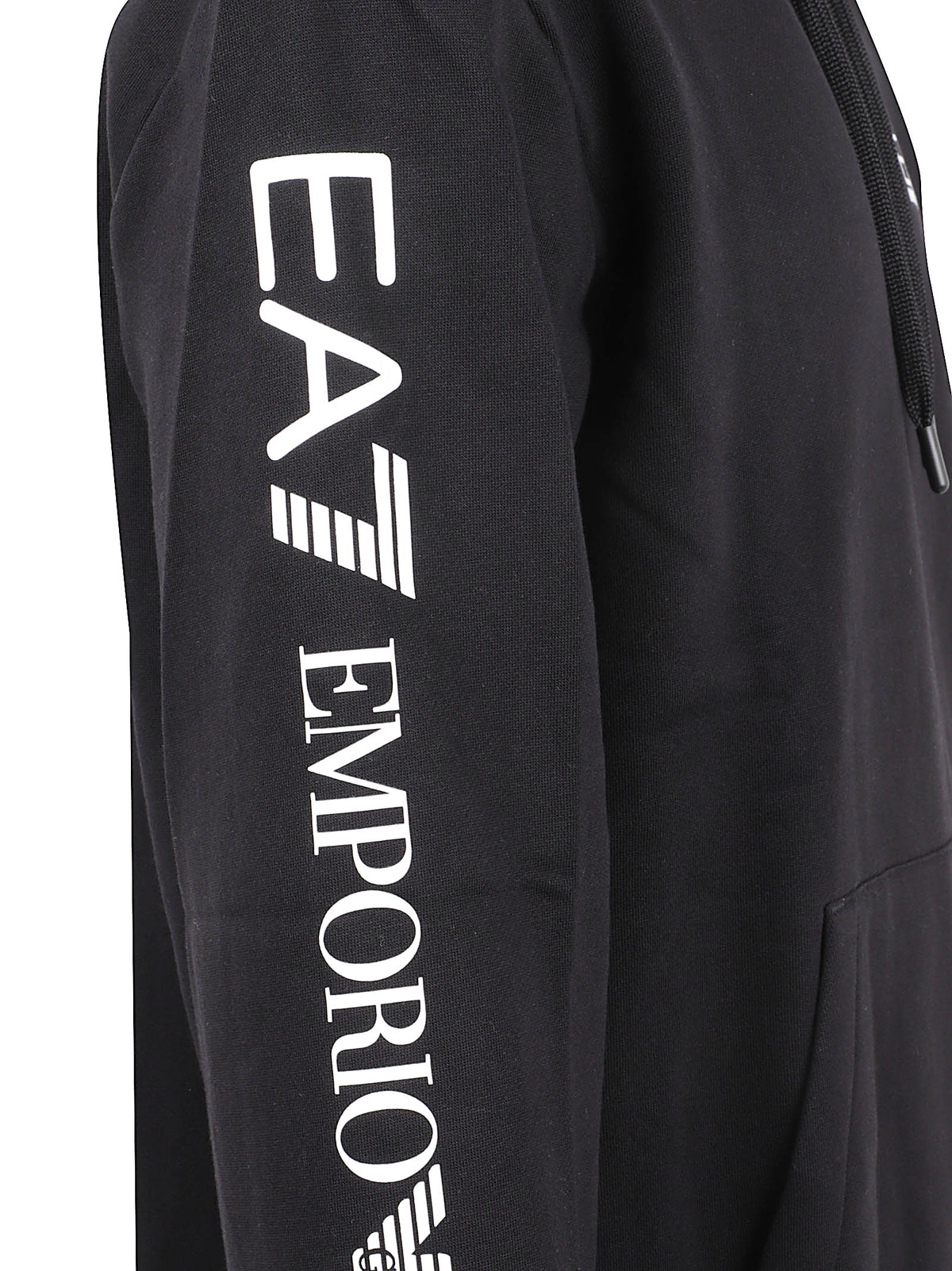 FELPA UOMO CON CAPPUCCIO - EA7 7M000570 AF10377MC001 BLACK-WHITE EA7 