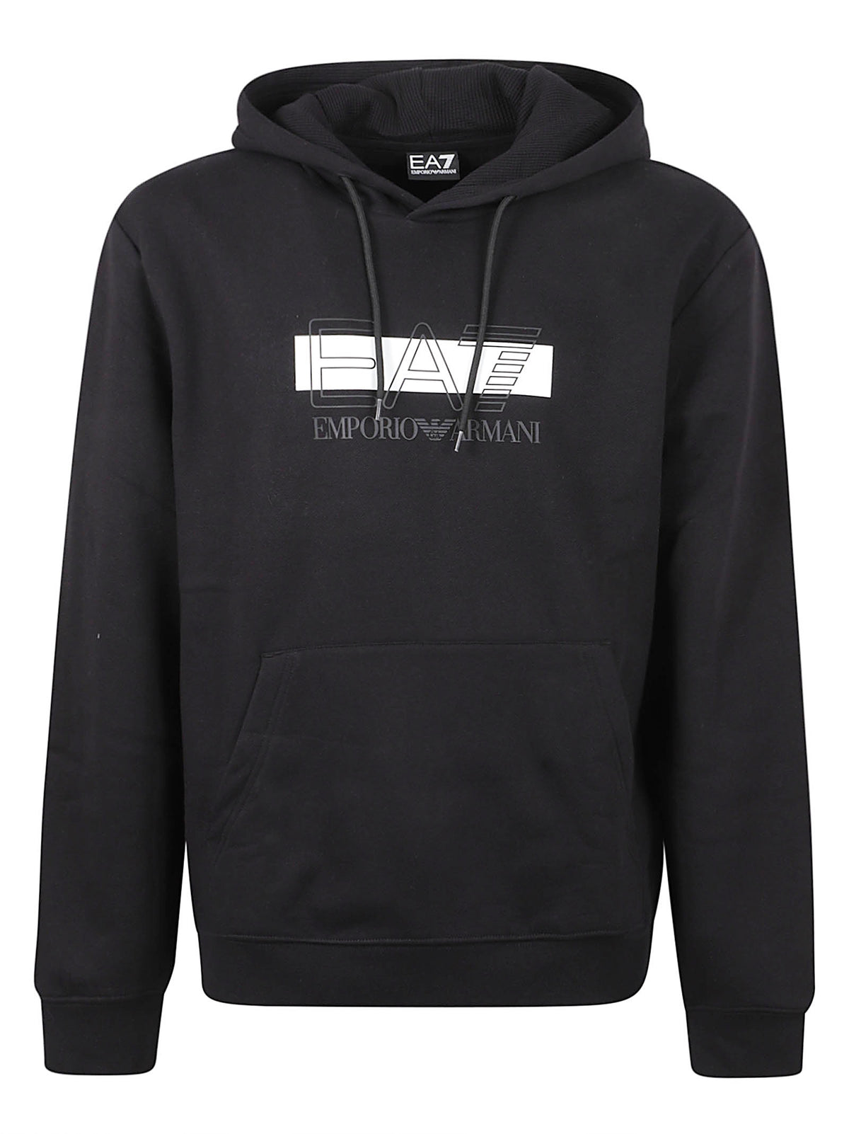 FELPA UOMO CON CAPPUCCIO - EA7<BR/> 7M002426 AF10377MC001 BLACK-WHITE EA7 
