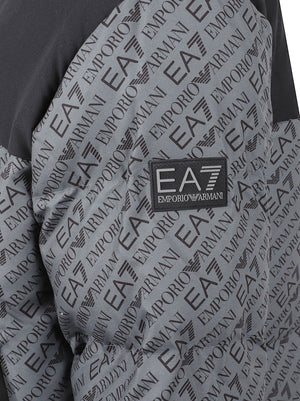 GIACCA IMBOTTITA UOMO CON CAPPUCCIO - EA7 7M002566 AF26406U8085 PEWTER EA7 
