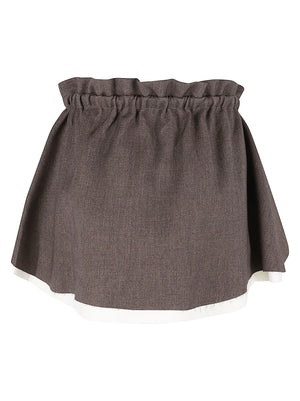 MINI GONNA DONNA A BALZE - ELEH EFW260006 MORO  ELEH 