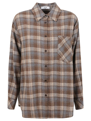 CAMICIA DONNA TARTAN - ELEH<BR/> EFW260083 MARRONE  ELEH 