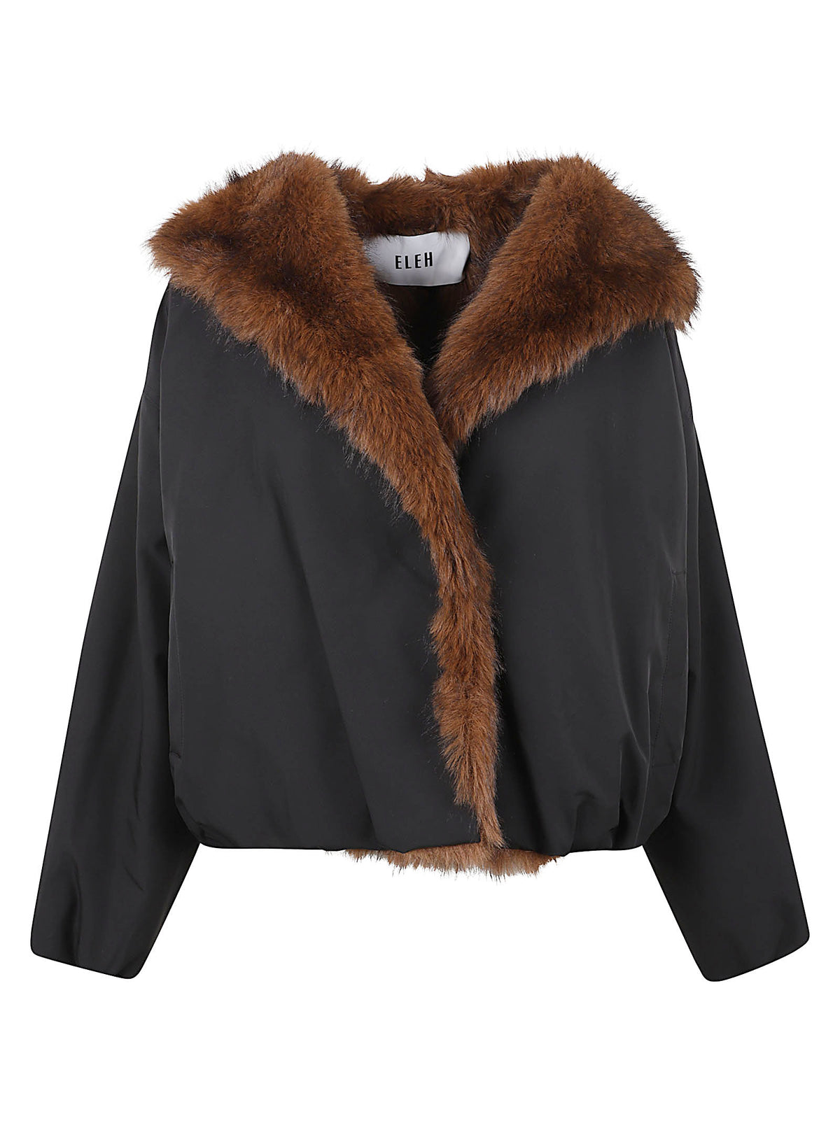GIACCA BOMBER DONNA CON CAPPUCCIO ECO FUR - ELEH EFW260126 NERO  ELEH 