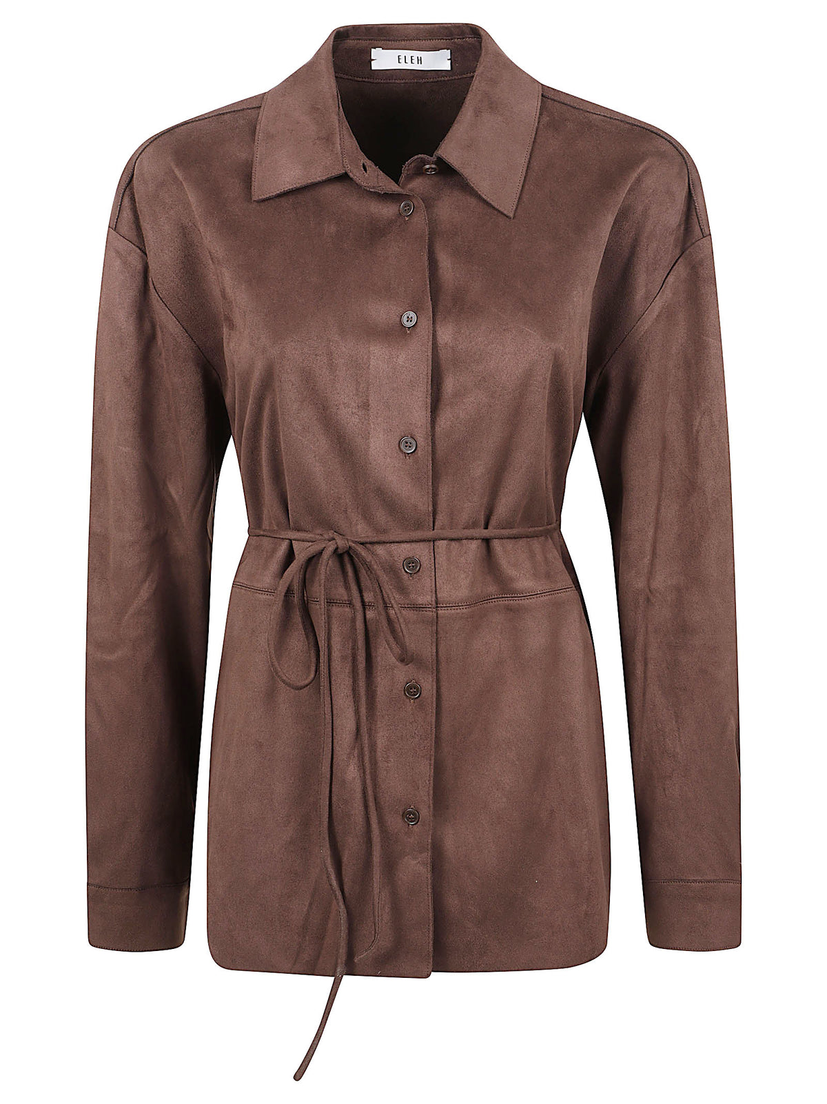 CAMICIA DONNA EFFETTO CAMOSCIO - ELEH EFW260133 MORO  ELEH 