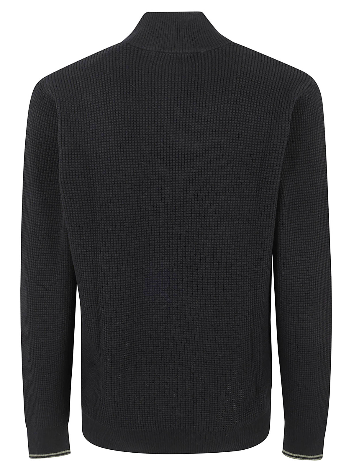 MAGLIONE UOMO CON ZIP WAFFLE STITCH - FRED PERRY FPK8557 198 Black FRED PERRY 