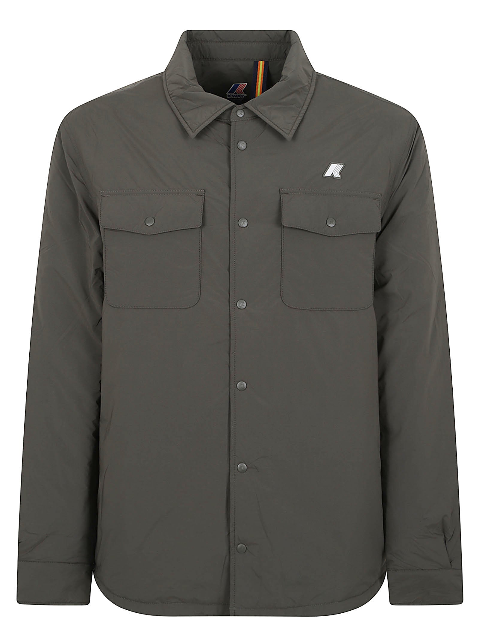 GIACCA CAMICIA UOMO IMBOTTITA K2136JW WMR GREEN BLACKISH  KWAY 