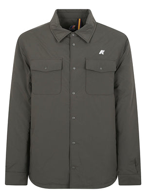 GIACCA CAMICIA UOMO IMBOTTITA K2136JW WMR GREEN BLACKISH  KWAY 