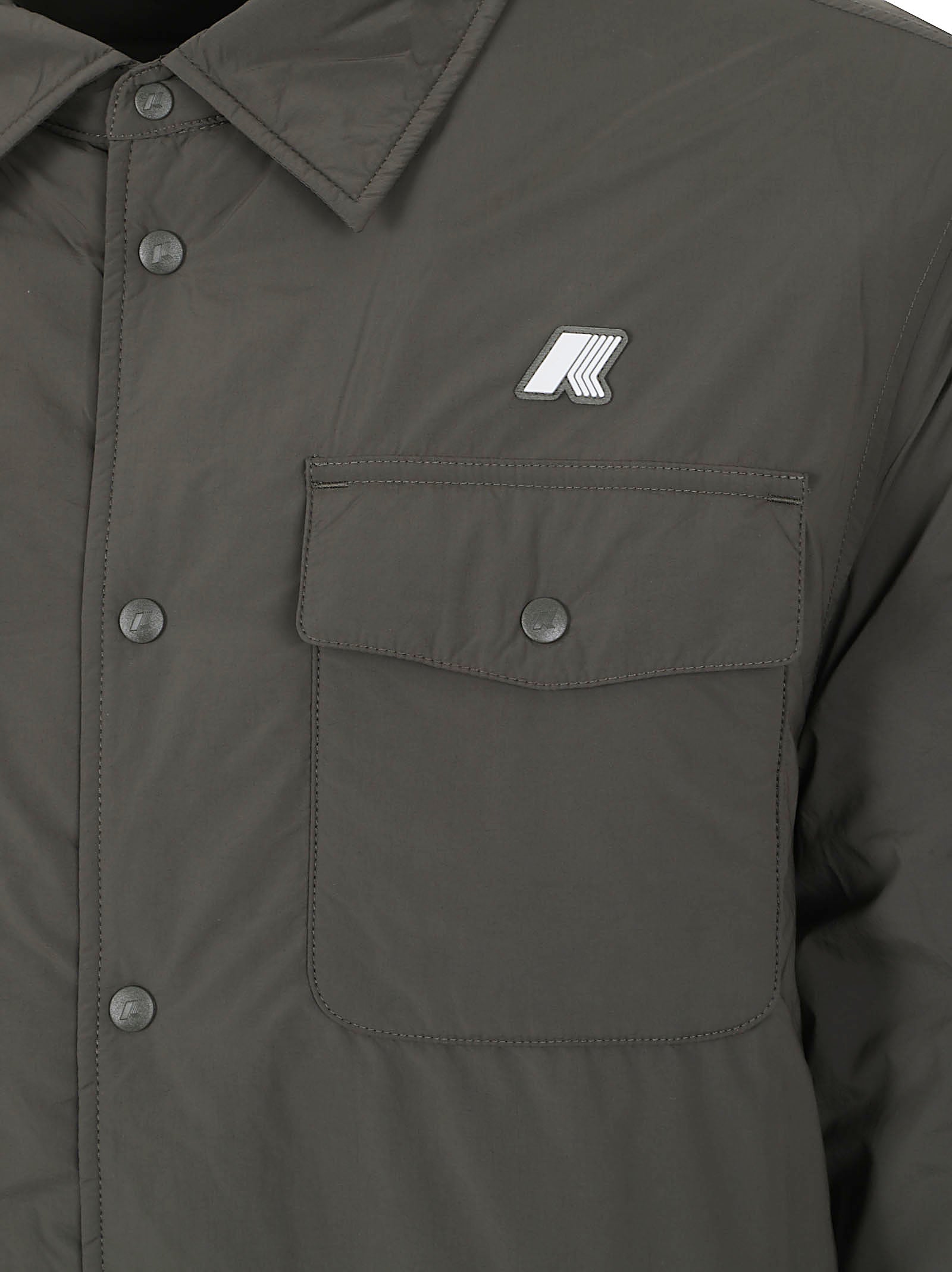 GIACCA CAMICIA UOMO IMBOTTITA K2136JW WMR GREEN BLACKISH  KWAY 