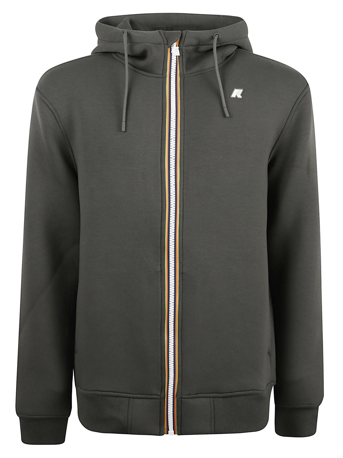 FELPA UOMO CON CAPPUCCIO RAINER SPACER - KWAY K2141DW WMR GREEN BLACKISH  KWAY 