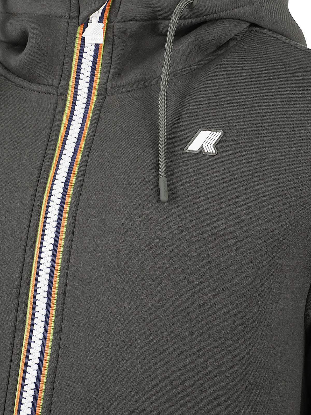 FELPA UOMO CON CAPPUCCIO RAINER SPACER - KWAY K2141DW WMR GREEN BLACKISH  KWAY 