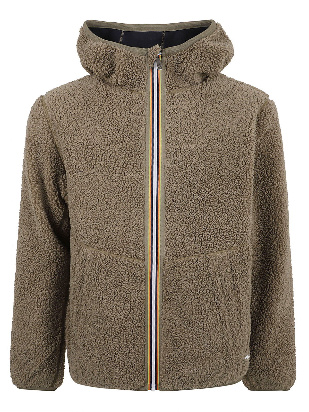 GIACCA UOMO REVERSIBILE JACK SHERPA POLAR DOUBLE - KWAY<BR/> K3132NW D07 GREEN ARMY-BLUE DEPTH  KWAY 