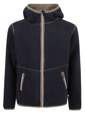 GIACCA UOMO REVERSIBILE JACK SHERPA POLAR DOUBLE - KWAY<BR/> K3132NW D07 GREEN ARMY-BLUE DEPTH  KWAY 