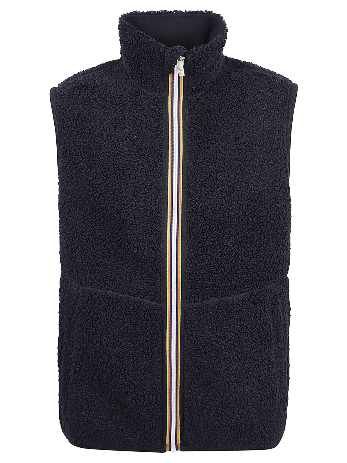 GIACCA SMANICATA UOMO REVERSIBILE YANNICK SHERPA POLAR DOUBLE - KWAY<BR/> K3132QW A2B BLUE DEPTH-BLUE DEPTH  KWAY 