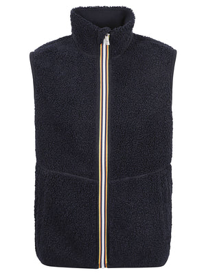 GIACCA SMANICATA UOMO REVERSIBILE YANNICK SHERPA POLAR DOUBLE - KWAY<BR/> K3132QW A2B BLUE DEPTH-BLUE DEPTH  KWAY 