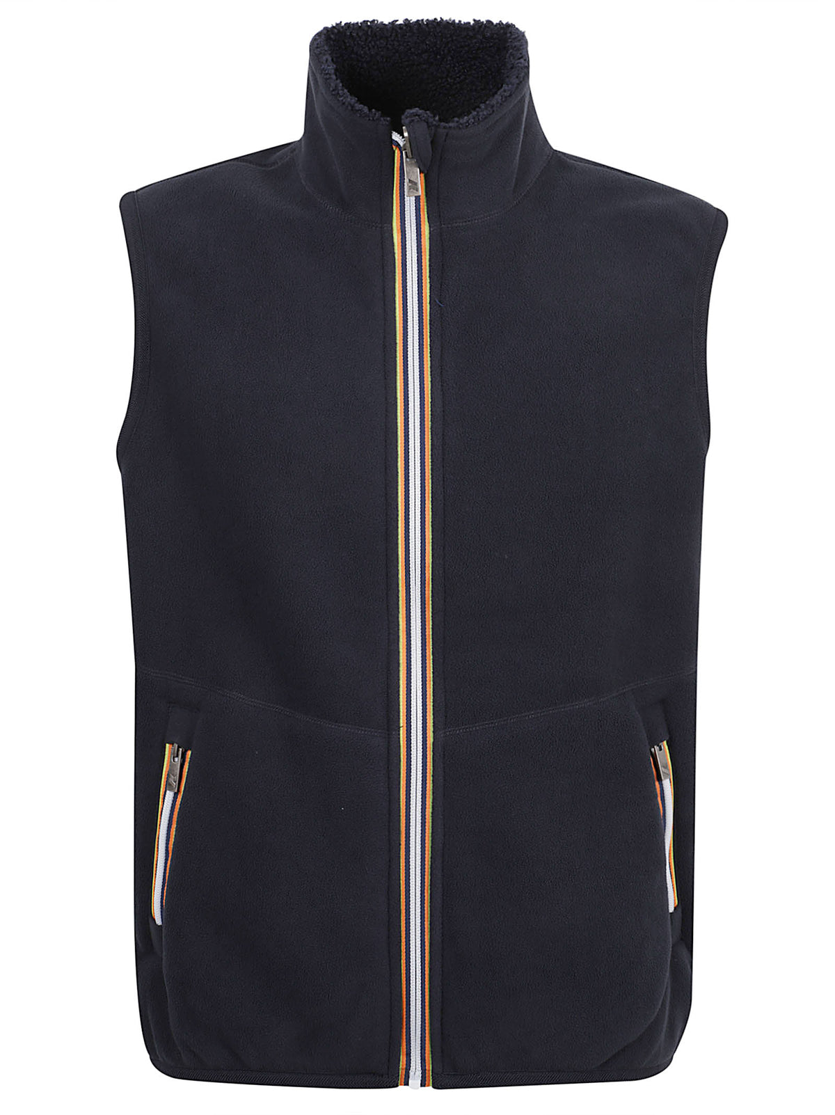 GIACCA SMANICATA UOMO REVERSIBILE YANNICK SHERPA POLAR DOUBLE - KWAY<BR/> K3132QW A2B BLUE DEPTH-BLUE DEPTH  KWAY 