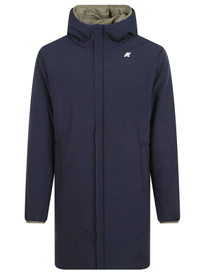 GIACCA UOMO REVERSIBILE LUNGA<BR/> K6128WW D07 GREEN ARMY-BLUE DEPTH  KWAY 