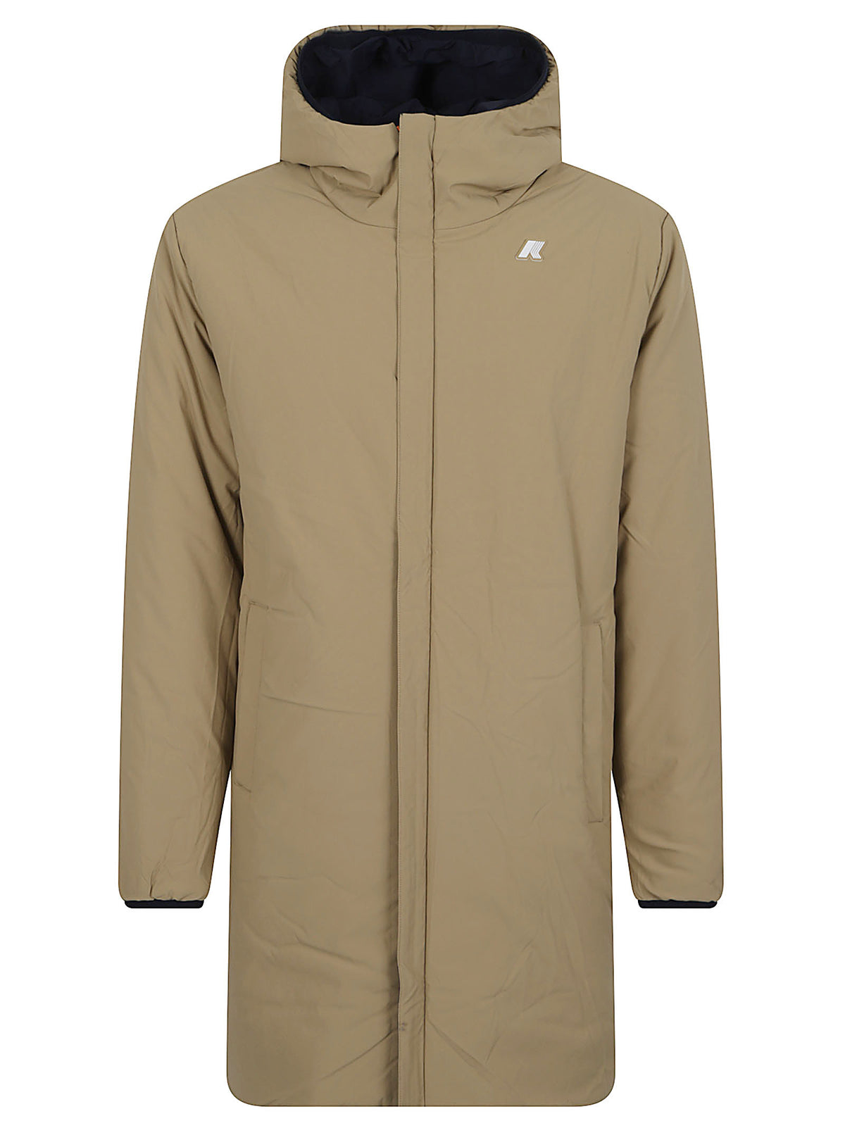 GIACCA UOMO REVERSIBILE LUNGA JACOB ST WARM DOUBLE - KWAY K6128WW D0V BLUE DEPTH-BEIGE  KWAY 