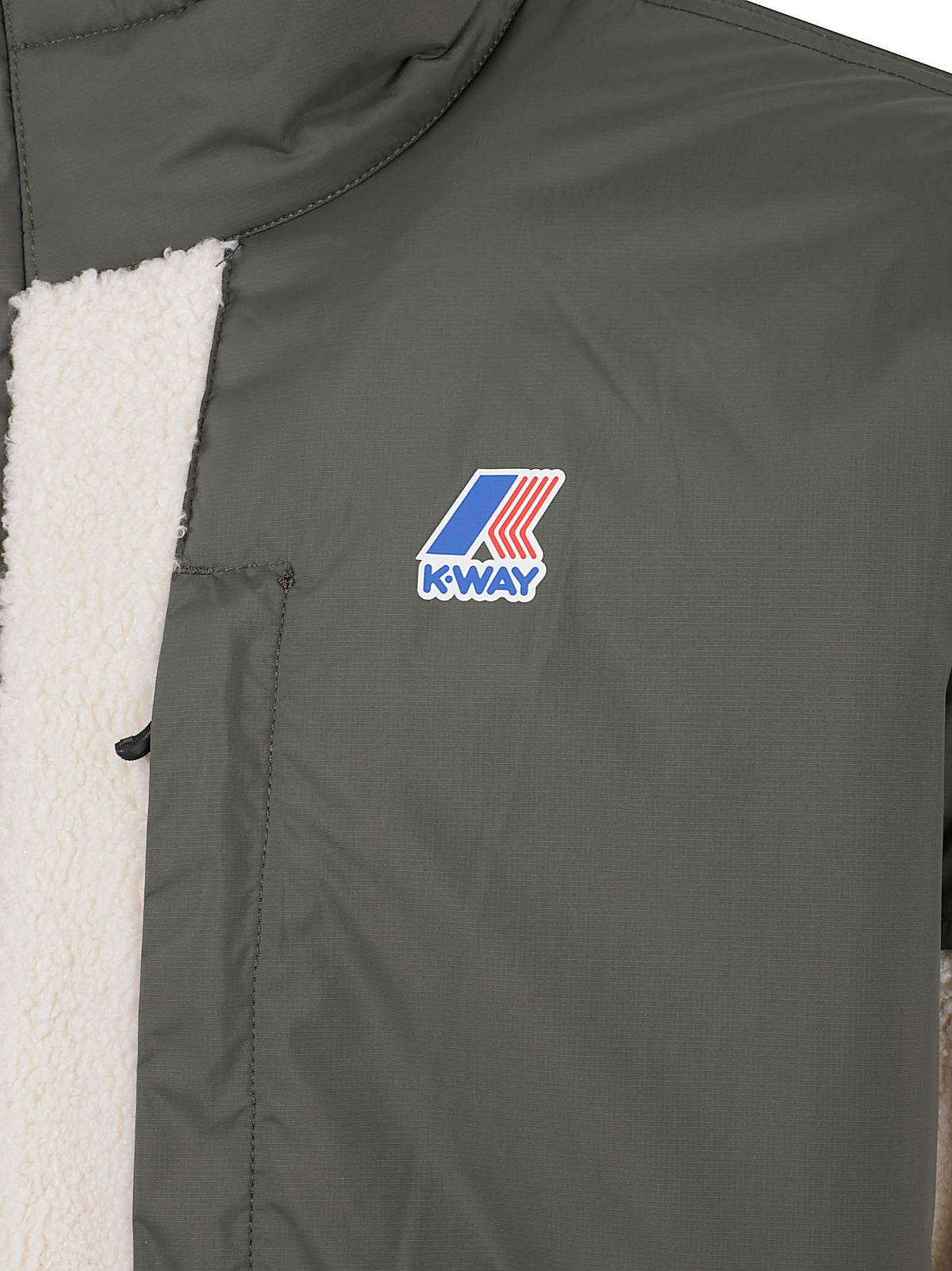 GIACCONE UOMO SIXTE 4.0 ORSETTO - KWAY K6133HW B0A GREEN BLACKISH-ECRU  KWAY 