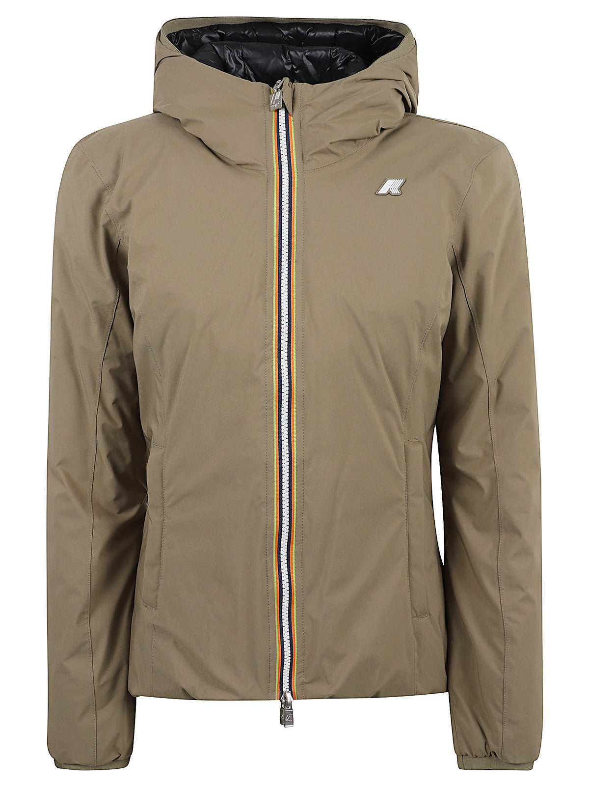 GIACCA DONNA REVERSIBILE LILY ST THERMO DOUBLE - KWAY K8127XW DBR GREEN ARMY-BLACK PURE  KWAY 