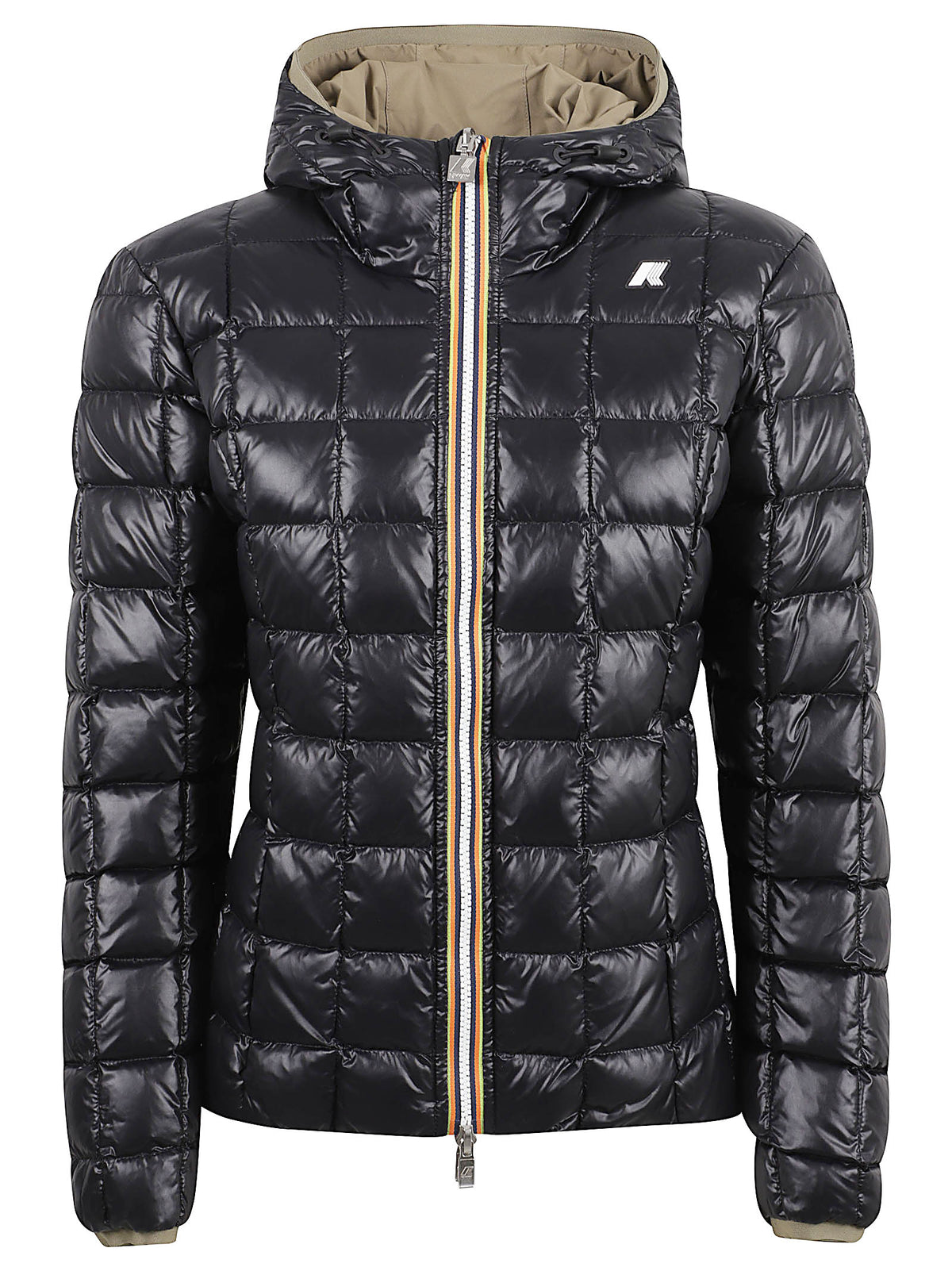 GIACCA DONNA REVERSIBILE LILY ST THERMO DOUBLE - KWAY K8127XW DBR GREEN ARMY-BLACK PURE  KWAY 