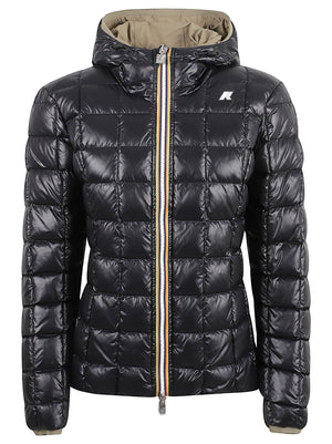 GIACCA DONNA REVERSIBILE LILY ST THERMO DOUBLE - KWAY K8127XW DBR GREEN ARMY-BLACK PURE  KWAY 