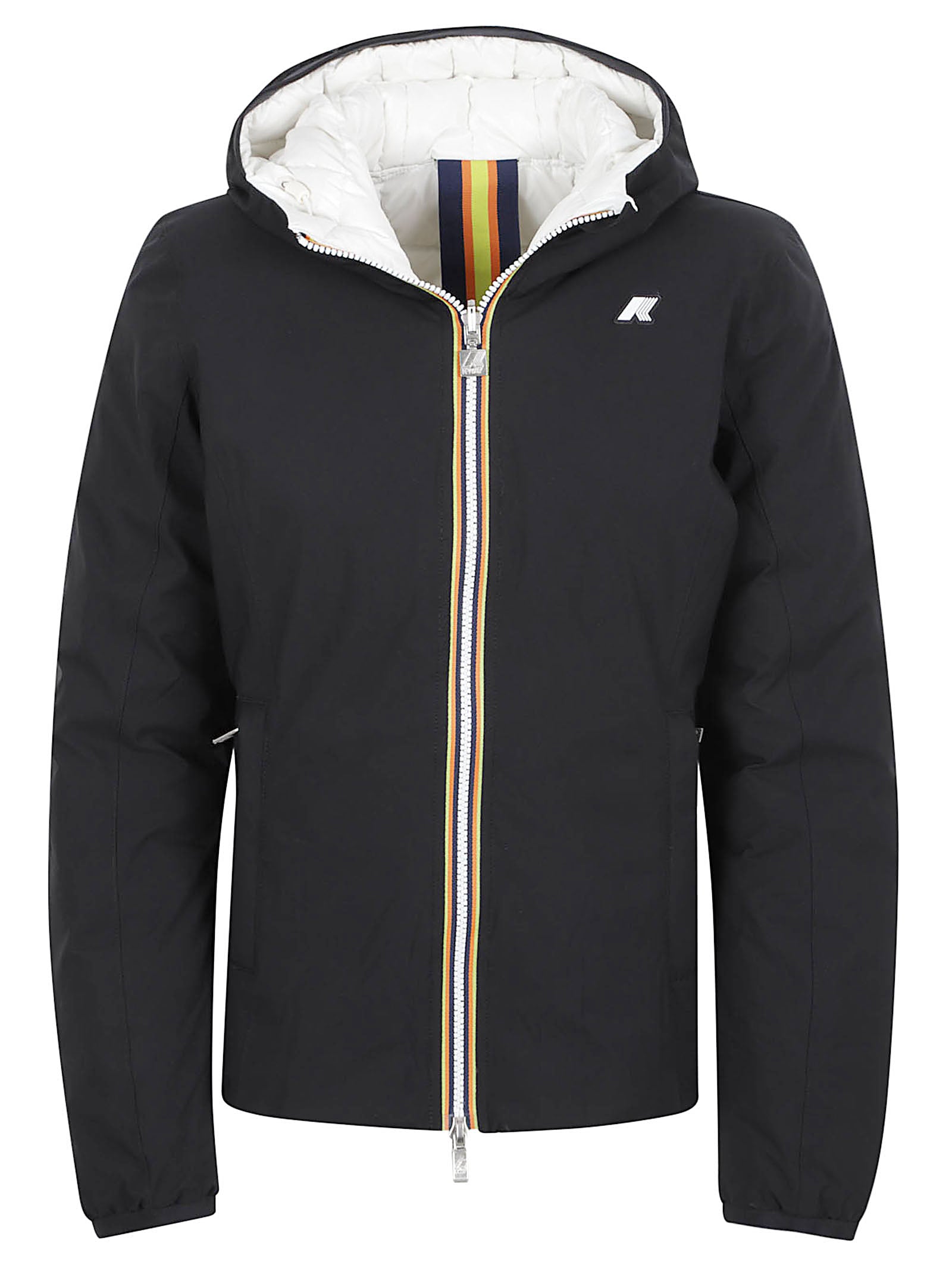 GIACCA DONNA REVERSIBILE K8127XW DC4 BLACK PURE-WHITE NATURAL  KWAY 