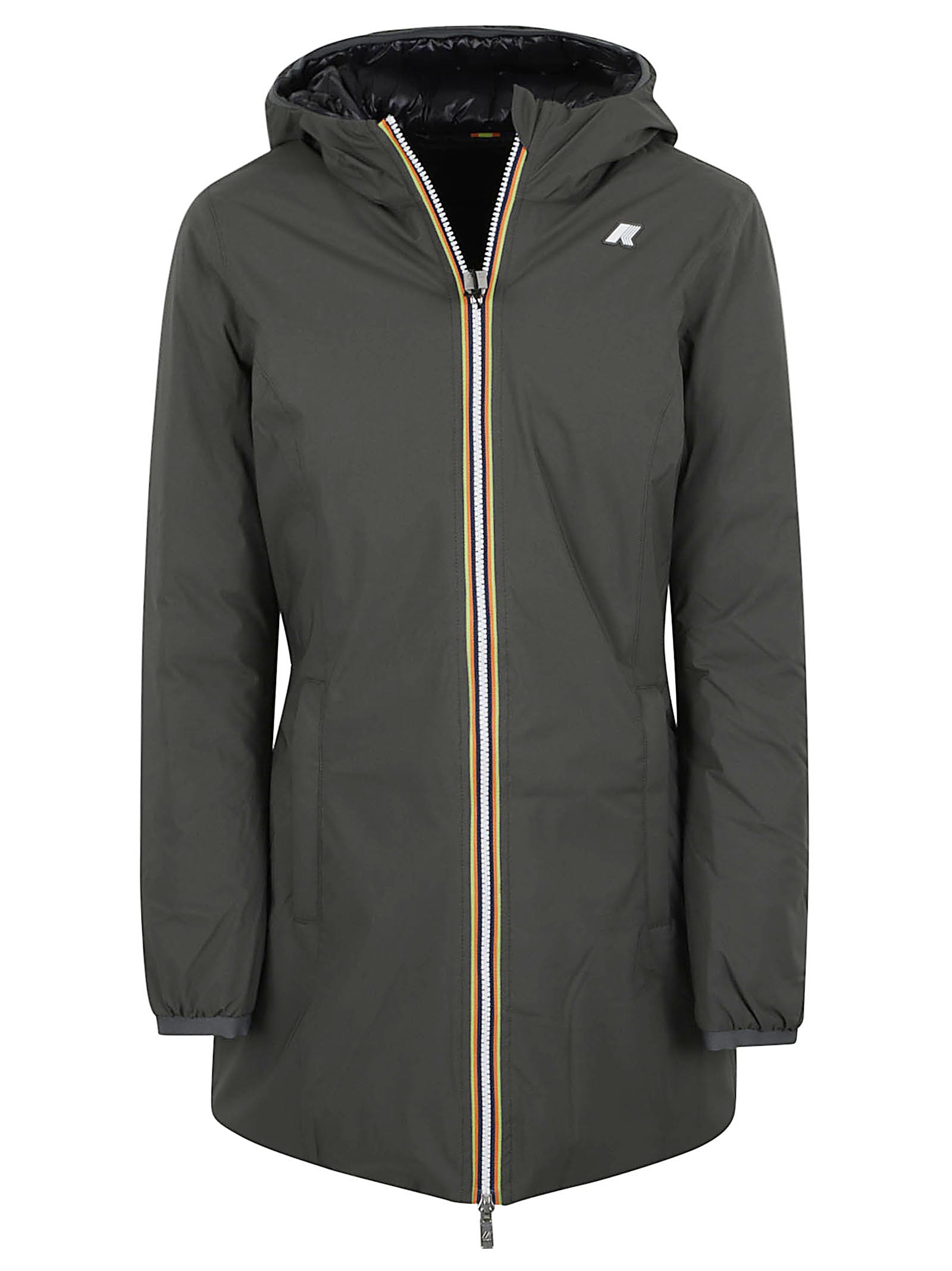 GIACCA DONNA REVERSIBILE K8134CW AGQ GREEN BLACKISH-BLACK PURE  KWAY 