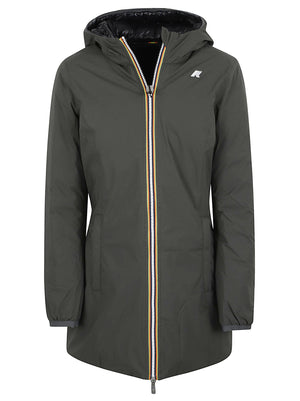 GIACCA DONNA REVERSIBILE K8134CW AGQ GREEN BLACKISH-BLACK PURE  KWAY 