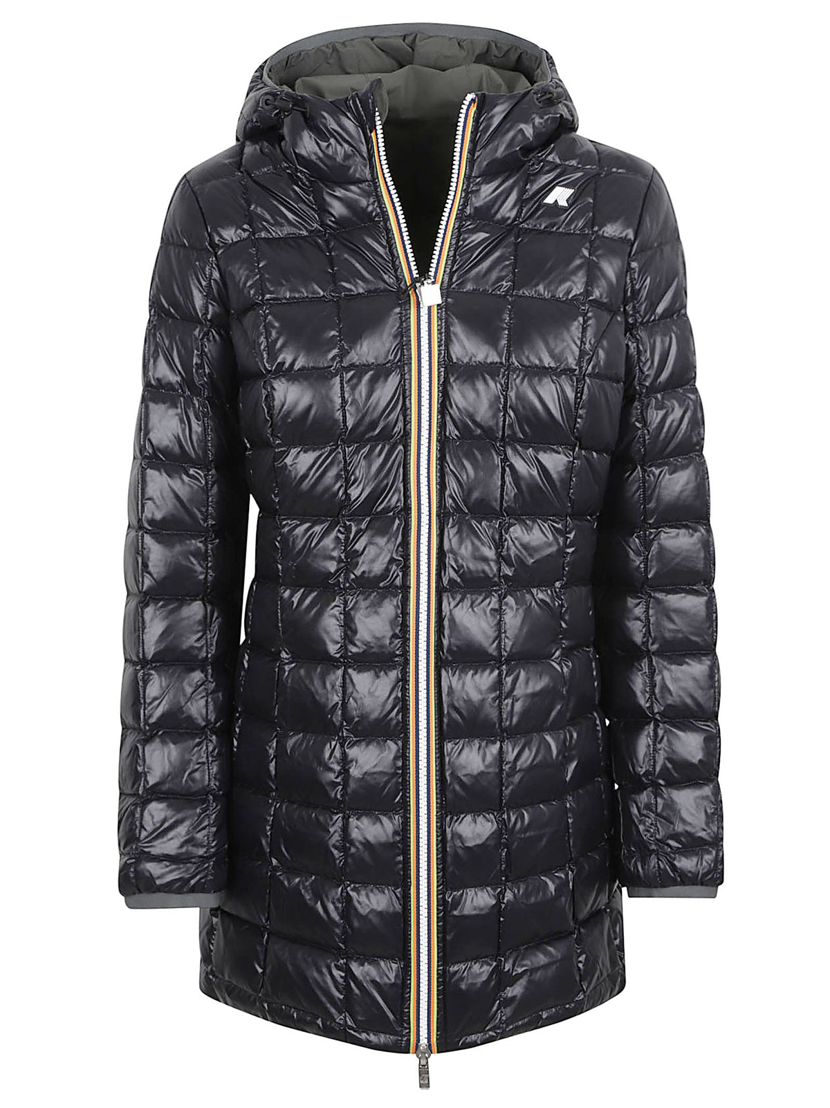 GIACCA DONNA REVERSIBILE DENISE ST THERMO DOUBLE - KWAY K8134CW AGQ GREEN BLACKISH-BLACK PURE  KWAY 