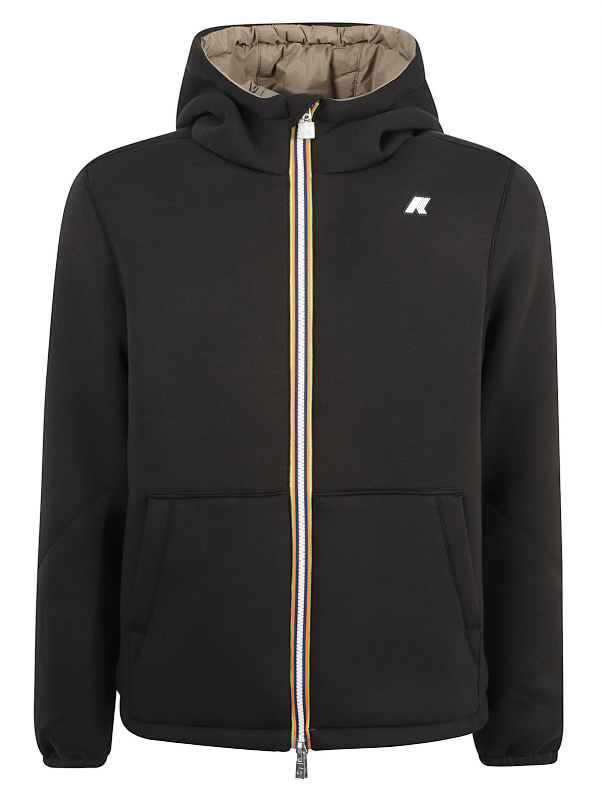 GIACCA UOMO REVERSIBILE JACK SPACER NYLON DOUBLE - KWAY<BR/> K8142YW DBZ BLACK PURE-GREEN  KWAY 