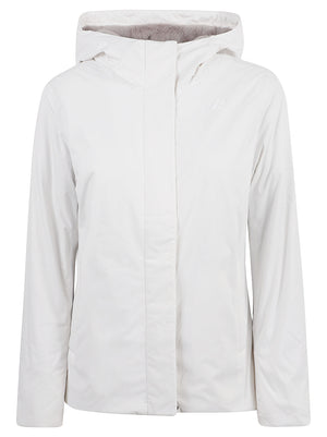 GIACCA DONNA LIL TWILL SOFT BEAVER - KWAY<BR/> K81449W DCV WHITE NATURAL-GREY WARM  KWAY 